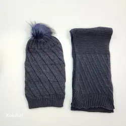 کلاه و شالگردن زنانه داخل خز - عمده (KLT-3696)