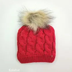کلاه بافت پوم دار بچگانه - عمده (KLT-3801)