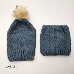 کلاه و رینگ بافت شیطونی داخل خز - عمده (KLT-3721)