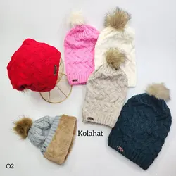 کلاه بافت داخل خز شیطونی - عمده (KLT-3715)