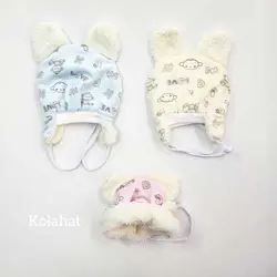کلاه مخمل بچگانه داخل خز - عمده (KLT-3779)