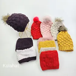 کلاه و رینگ زمستانی زنانه-عمده