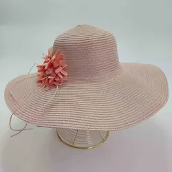 کلاه ساحلی زنانه کنفی گل صورتی (KLT-T268) &ndash; کلاهت