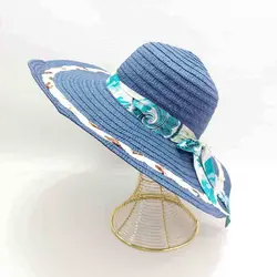 کلاه ساحلی زنانه روبان طرح دار عمده (KLT-O260) &ndash; کلاهت