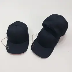 کلاه نقابدار مشکی پرسینگی زنجیر دار - عمده (KLT-1205)