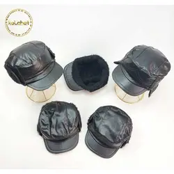 کلاه شکاری مشکی طرح چرم - عمده (KLT-1735) &ndash; کلاهت