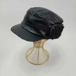 کلاه شکاری مشکی طرح چرم - عمده (KLT-1735) &ndash; کلاهت