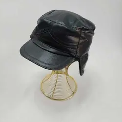 کلاه شکاری مشکی طرح چرم - عمده (KLT-1735) &ndash; کلاهت