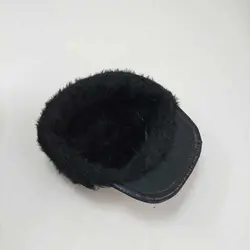 کلاه شکاری مشکی طرح چرم - عمده (KLT-1735) &ndash; کلاهت