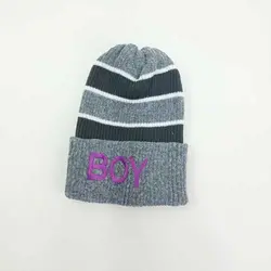 کلاه بافت پسرانه گلدوزی راه راه (KLT-T1727) &ndash; کلاهت