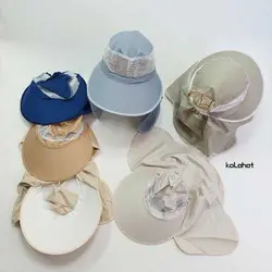 کلاه آفتاب گیر شال دار مدل زنبوری (KLT-T1264)