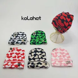 کلاه بافت رنگی زنجیردار پرسینگی - عمده (KLT-2040) – کلاهت