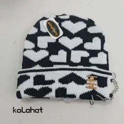 کلاه بافت رنگی زنجیردار پرسینگی - عمده (KLT-2040) – کلاهت