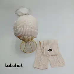 کلاه و شال گردن بچگانه پوم دار (KLT-T1858) &ndash; کلاهت