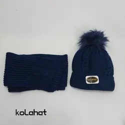 کلاه و شال گردن بچگانه پوم دار (KLT-T1858) &ndash; کلاهت