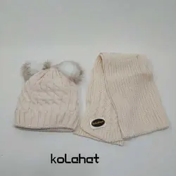 کلاه و شال بافت دو پوم - عمده (KLT-2185) &ndash; کلاهت