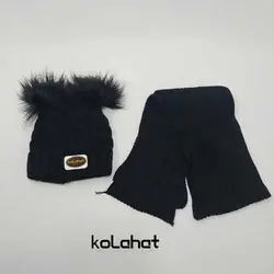 کلاه و شال بافت دو پوم - عمده (KLT-2185) &ndash; کلاهت