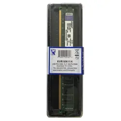 رم دسکتاپ DDR3 تک کاناله 1600 مگاهرتز کینگستون مدل KVR16N11-4 ظرفیت 4 گیگابایت