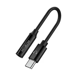 کابل تبدیل USB-C به AUX موکسوم مدل MX-AX01 طول 0.1 متر