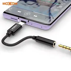 کابل تبدیل USB-C به AUX موکسوم مدل MX-AX01 طول 0.1 متر