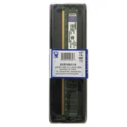 رم DDR3 تک کاناله 1600 مگاهرتز کینگستون مدل KVR16N11/4 ظرفیت 4 گیگابایت