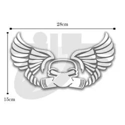 برچسب خودرو طرح بال و ماسک سفید