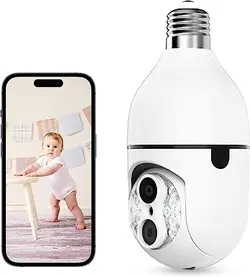 دوربین لامپی دو لنز SPACE با اپلیکیشن گوشی + مکالمه ۲ طرفه