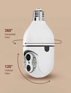 دوربین لامپی دو لنز SPACE با اپلیکیشن گوشی + مکالمه ۲ طرفه
