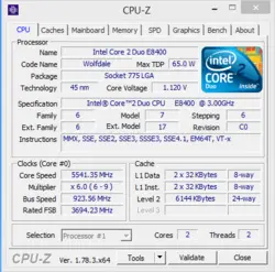 CPU E8400 DUAL CORE 775