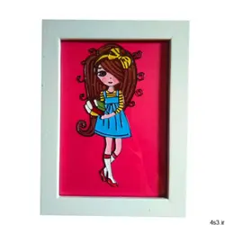 تابلو نقاشی ویترای طرح دختر کتابخوان