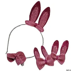 ست گیره و کش و تل مو زنانه مدل خرگوشی مجموعه 4 عددی