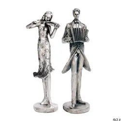 مجسمه مدل مرد و زن نوازنده ویولن و آکاردئون