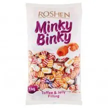 تافی مغز میوه ای مینکی بینکی روشن 1 کیلویی Roshen Minky Binky