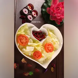 سالاد خوری همراه با سس خوری سرامیکی پایه چوبی YM061019