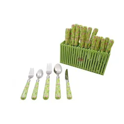 سرویس 31 پارچه قاشق و چنگال (طرح گل دار )