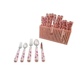 سرویس 31 پارچه قاشق و چنگال (طرح گل دار )