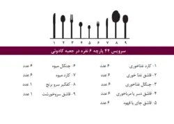 سرویس قاشق و چنگال ۴۴ پارچه غذا خوری ۶ نفره برلیان نیکولو 8985