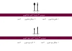 سرویس کارد و چنگال ۱۲ پارچه میوه خوری ۶ نفره ویوالدی طلایی براق نیکولو 9062