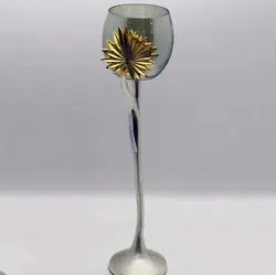 شمعدان تکی بلند برگی آلومینیومی هندی