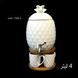 فلاسک چینی 4 لیتر با چهار لیوان طرح آناناس 2-7302