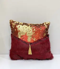 کوسن پولک و خز مربع