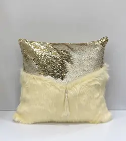 کوسن پولک و خز مربع