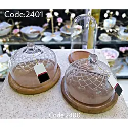 کیک خوری بلور بزرگ تراش دار کد 2401