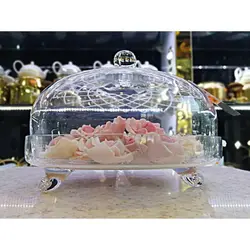 کیک خوری سه پایه بلور تراش دار کد 2411