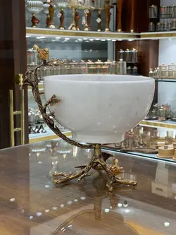 آجیل خوری سنگ و پرنده برنجی در سه رنگ