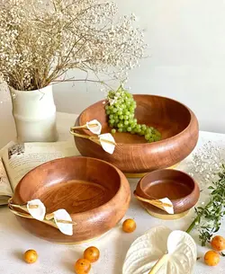 آجیل خوری چوب و گل شیپوری برنجی 01050002224