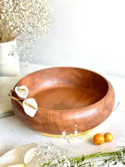 آجیل خوری چوب و گل شیپوری برنجی 01050002224