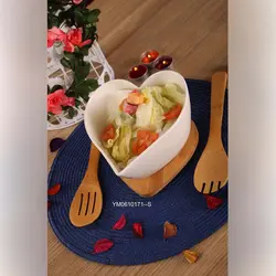 سالاد خوری سرامیکی پایه چوبی YM061171