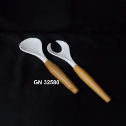 قاشق و چنگال چوبی سرو سالاد GN32580