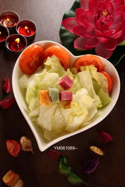 سالاد خوری سرامیکی پایه چوبی YM061089